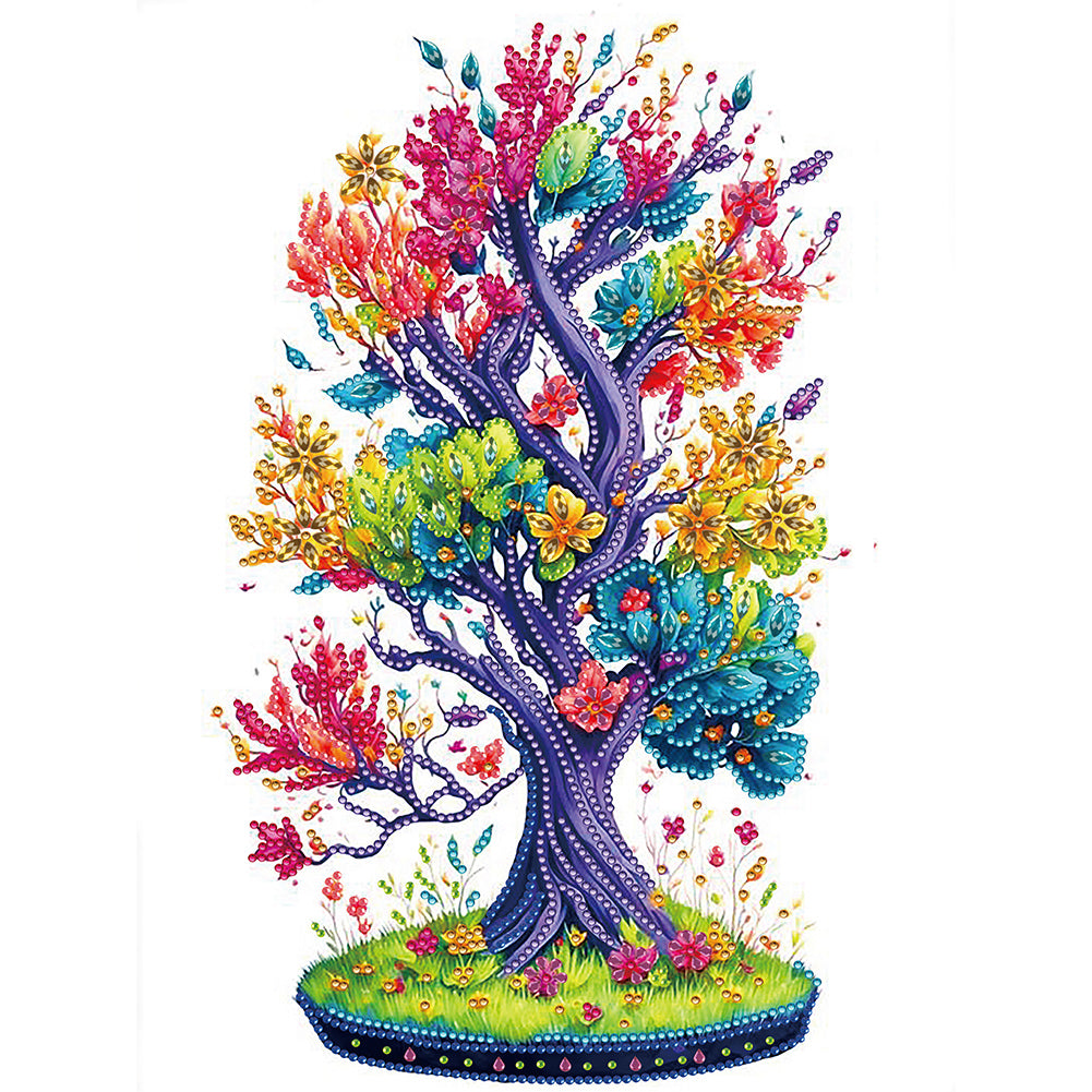 Diamond Painting - Partial Special Shaped - Tree of Life¡¤Colorful Tree (30*40CM)