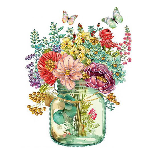 Diamond Painting - Partial Special Shaped - vase with flowers (30*40CM)