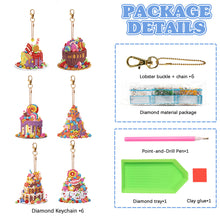 Load image into Gallery viewer, 6PCS Diamond Painting Keychains Special Shape Double Sided Diamond Art Ornaments
