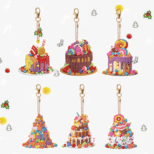Load image into Gallery viewer, 6PCS Diamond Painting Keychains Special Shape Double Sided Diamond Art Ornaments
