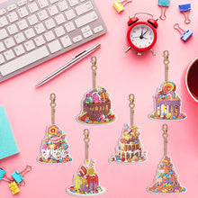 Load image into Gallery viewer, 6PCS Diamond Painting Keychains Special Shape Double Sided Diamond Art Ornaments
