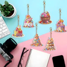 Load image into Gallery viewer, 6PCS Diamond Painting Keychains Special Shape Double Sided Diamond Art Ornaments
