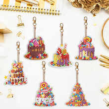 Load image into Gallery viewer, 6PCS Diamond Painting Keychains Special Shape Double Sided Diamond Art Ornaments
