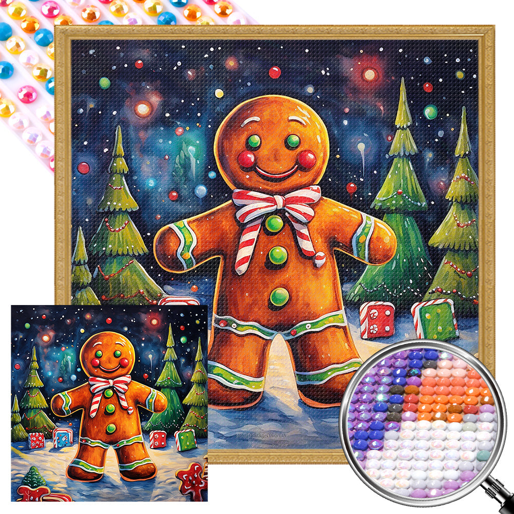 AB Diamond Painting - Full Round - gingerbread Man (40*40CM)