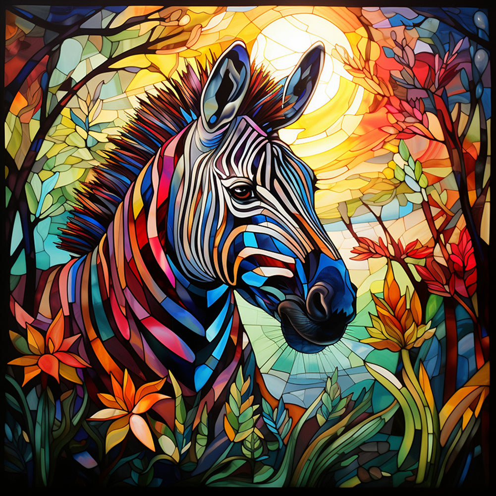 Diamond Painting - Full Round - Zebra Glass Art (40*40CM)