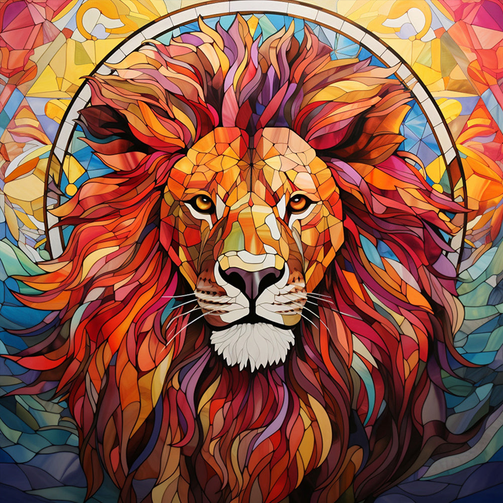 Diamond Painting - Full Round - lion glass art (40*40CM)