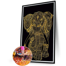 Load image into Gallery viewer, Diamond Painting - Full Round - black gold elephant (40*60CM)
