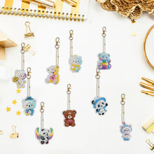 Load image into Gallery viewer, 9PCS Full Drill Keyring Special Shape Double Sided Diamond Art Keychains Pendant
