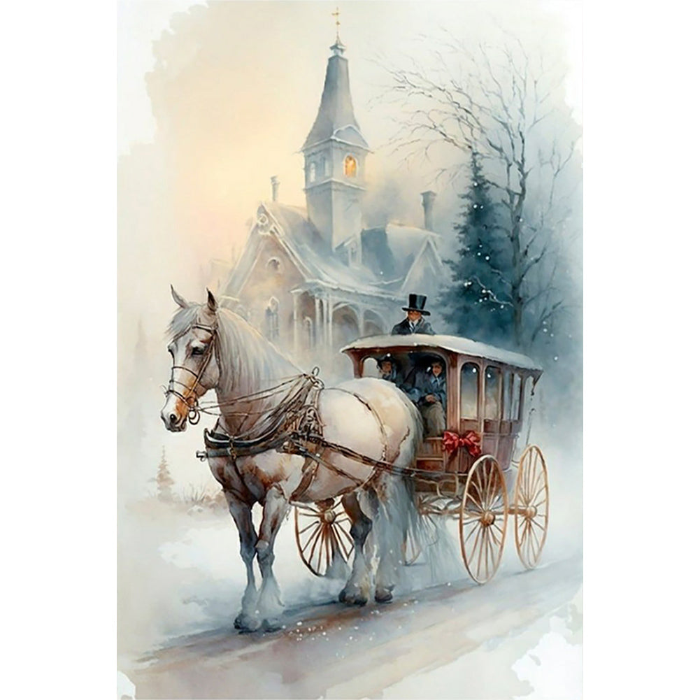 Diamond Painting - Full Round - Igloo and carriage (40*60CM)
