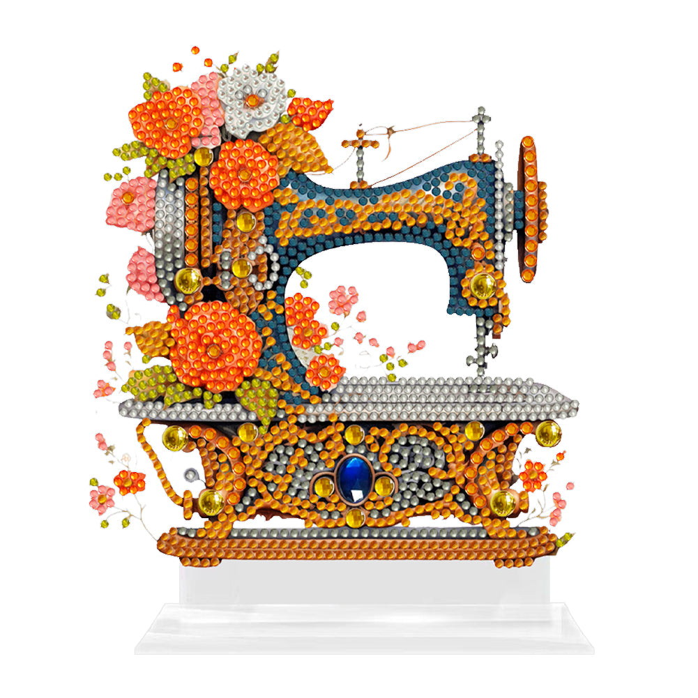 5D DIY Crystal Painting Desktop Kit Sewing Machine for Home Office Desktop Decor