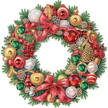 Load image into Gallery viewer, Diamond Painting - Partial Special Shaped - Christmas wreath (30*30CM)
