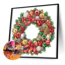 Load image into Gallery viewer, Diamond Painting - Partial Special Shaped - Christmas wreath (30*30CM)
