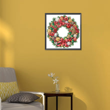 Load image into Gallery viewer, Diamond Painting - Partial Special Shaped - Christmas wreath (30*30CM)
