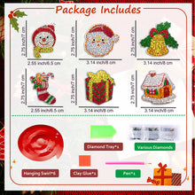 Load image into Gallery viewer, 6PCS Diamond Painting Hanging Sign Snowman Special Shape Xmas Gift Box Christmas
