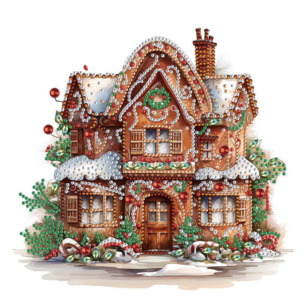 Diamond Painting - Partial Special Shaped - Christmas Cookie House (30*30CM)