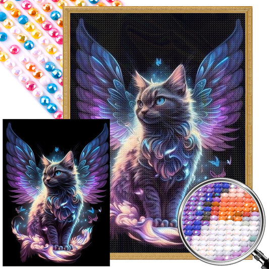 AB Diamond Painting - Full Round - angel cat (40*55CM)