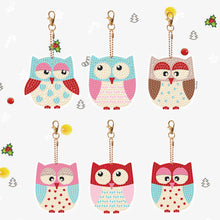 Load image into Gallery viewer, 6PCS Diamond Art Ornaments Owl Double Sided Rhinestone Painting Pendant Ornament
