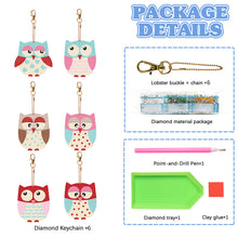 Load image into Gallery viewer, 6PCS Diamond Art Ornaments Owl Double Sided Rhinestone Painting Pendant Ornament
