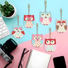 Load image into Gallery viewer, 6PCS Diamond Art Ornaments Owl Double Sided Rhinestone Painting Pendant Ornament
