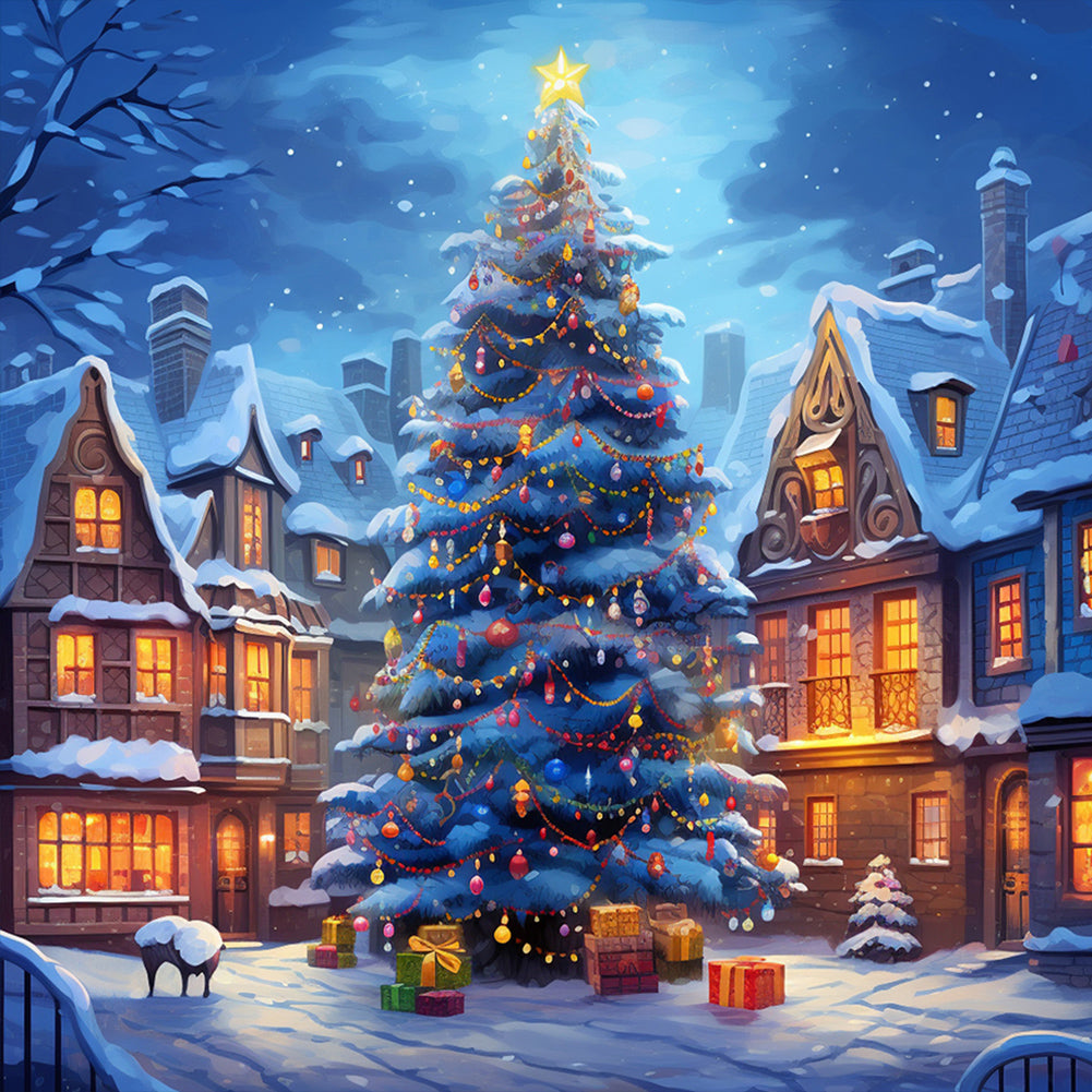 Diamond Painting - Full Round - winter christmas tree (40*40CM)