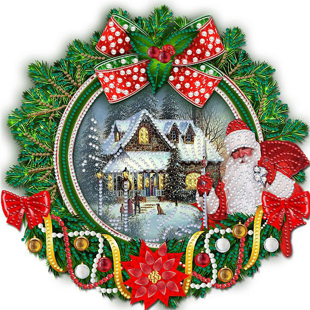 Diamond Painting - Partial Special Shaped - Christmas wreath (30*30CM)