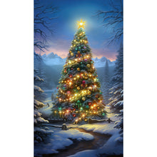 Load image into Gallery viewer, Diamond Painting - Full Round - Christmas tree in the snow (40*70CM)
