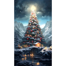 Load image into Gallery viewer, Diamond Painting - Full Round - Christmas tree in the snow (40*70CM)
