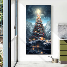 Load image into Gallery viewer, Diamond Painting - Full Round - Christmas tree in the snow (40*70CM)
