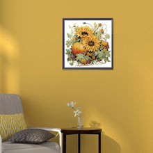 Load image into Gallery viewer, Diamond Painting - Partial Special Shaped - Autumn pumpkin sunflower (30*30CM)

