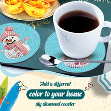 Load image into Gallery viewer, Diamond Painting Art Coaster Kit Acrylic Round with Holder (6pcs Snowman)
