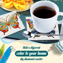 Load image into Gallery viewer, Diamond Painting Art Coaster Kit Acrylic Round with Holder (8pcs Butterfly)
