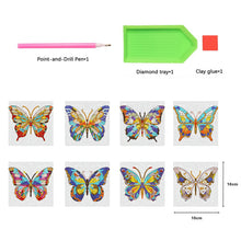 Load image into Gallery viewer, Diamond Painting Art Coaster Kit Acrylic Round with Holder (8pcs Butterfly)
