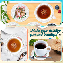 Load image into Gallery viewer, Diamond Painting Art Coaster Kit Acrylic Round with Holder (6pcs Pink Owl)
