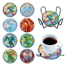 Load image into Gallery viewer, Diamond Painting Art Coaster Kit Acrylic Round with Holder (8pcs Pterosaur)
