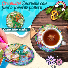 Load image into Gallery viewer, Diamond Painting Art Coaster Kit Acrylic Round with Holder (8pcs Pterosaur)
