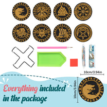 Load image into Gallery viewer, Diamond Painting Art Coaster Kit Acrylic Round with Holder (8pcs Black Gold)
