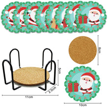 Load image into Gallery viewer, 8PCS Diamond Painting Art Coaster Kit Acrylic Special Shape Santa (#2)
