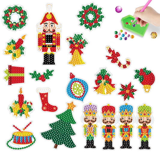 4pcs/2set Diamond Arts Craft Mosaic Stickers Nutcracker Diamond Painting Sticker
