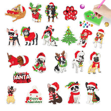 Load image into Gallery viewer, 4pcs/2set Gem Art DIY Craft Kits Xmas Cartoon Puppies Diamond Painting Sticker
