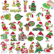 Load image into Gallery viewer, 8pcs/2set Gem Art DIY Craft Kits Christmas Grinch Diamond Painting Sticker Moose
