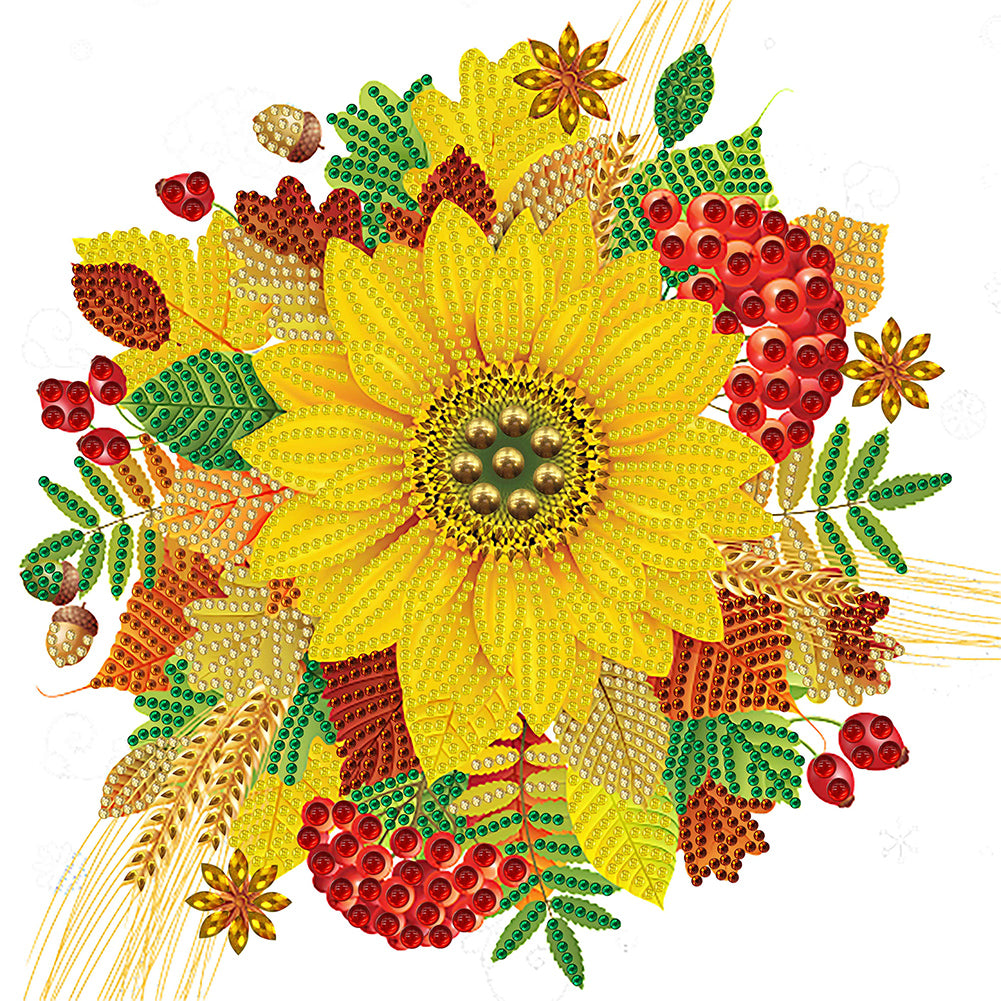 Diamond Painting - Partial Special Shaped - sunflower (30*30CM)