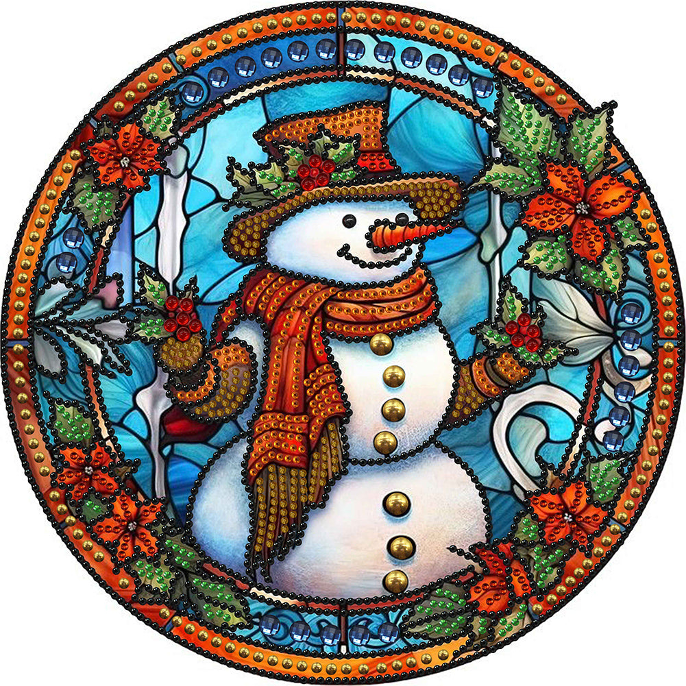 Diamond Painting - Partial Special Shaped - Christmas snowman (30*30CM)