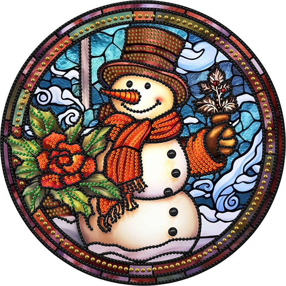 Diamond Painting - Partial Special Shaped - Christmas snowman (30*30CM)