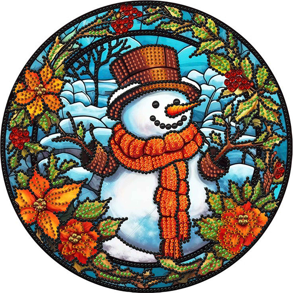 Diamond Painting - Partial Special Shaped - Christmas snowman (30*30CM)