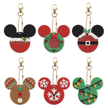 Load image into Gallery viewer, 5/6PCS Full Drill Keyring Xmas Dessert Cake Double Sided Xmas Bell Special Shape
