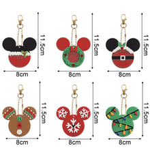 Load image into Gallery viewer, 5/6PCS Full Drill Keyring Xmas Dessert Cake Double Sided Xmas Bell Special Shape
