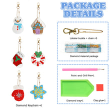 Load image into Gallery viewer, 5/6PCS Full Drill Keyring Xmas Dessert Cake Double Sided Xmas Bell Special Shape
