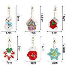 Load image into Gallery viewer, 5/6PCS Full Drill Keyring Xmas Dessert Cake Double Sided Xmas Bell Special Shape
