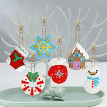 Load image into Gallery viewer, 5/6PCS Full Drill Keyring Xmas Dessert Cake Double Sided Xmas Bell Special Shape
