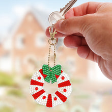 Load image into Gallery viewer, 5/6PCS Full Drill Keyring Xmas Dessert Cake Double Sided Xmas Bell Special Shape
